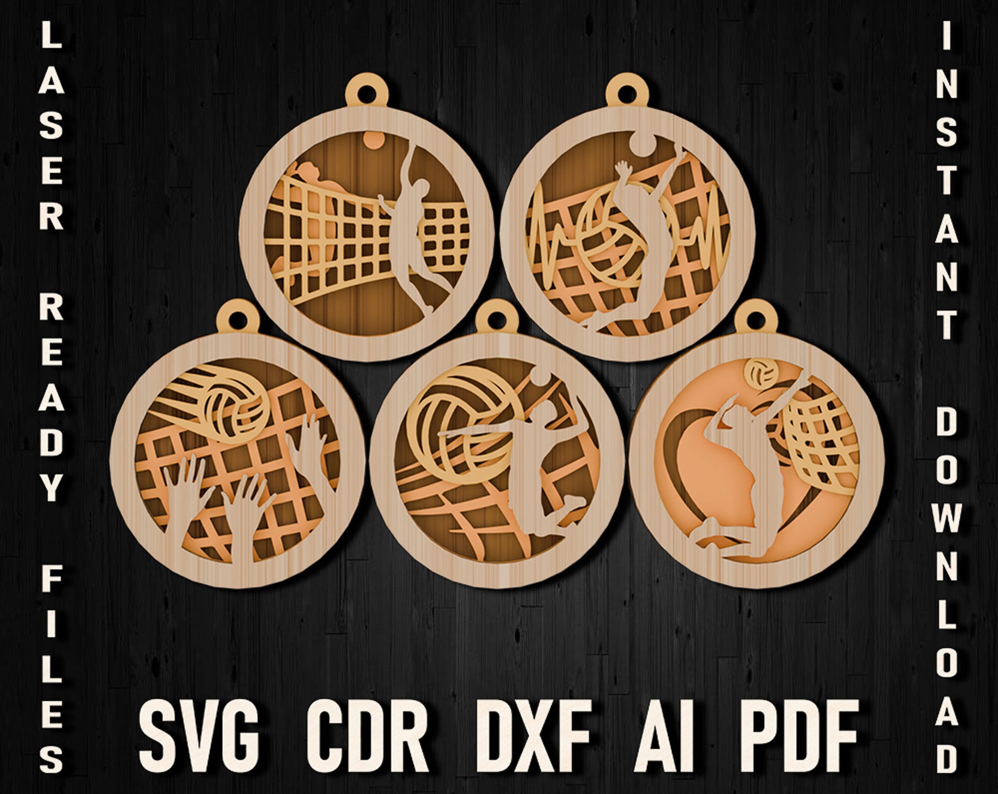 volleyball christmas svg ornament