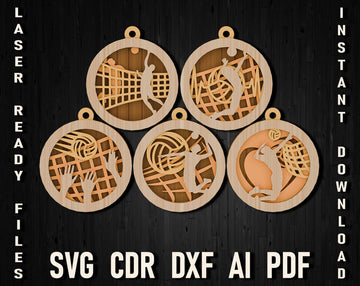 Volleyball Christmas Svg Ornament For Cricut And Glowforge