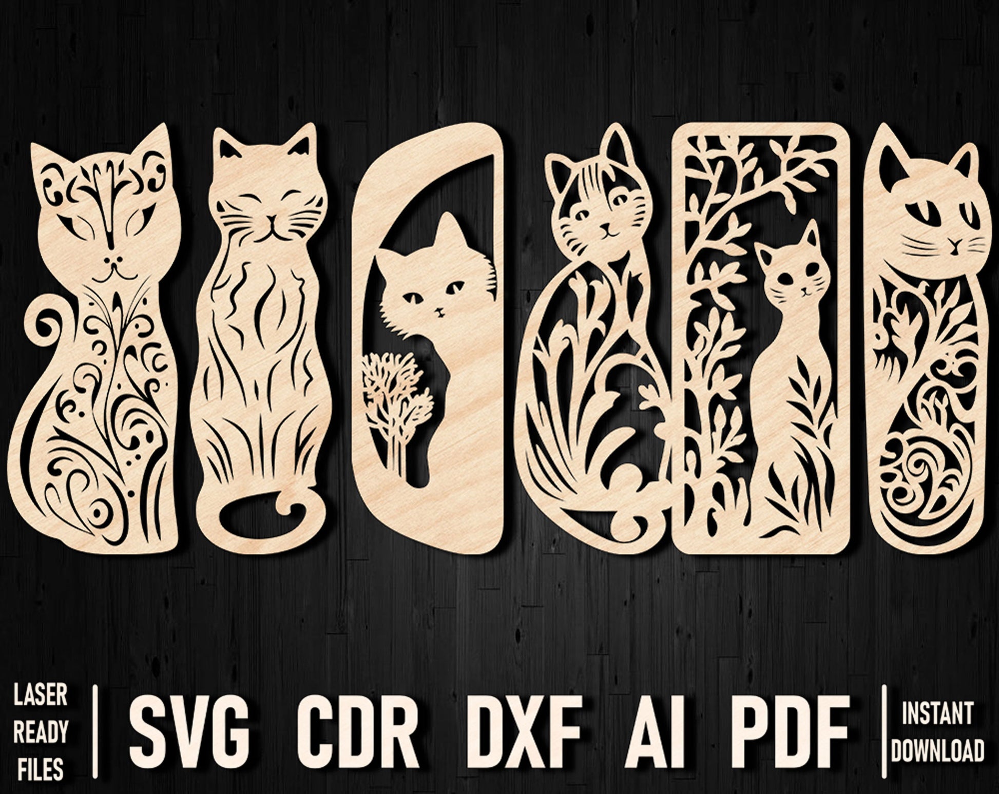 wooden bookmarks dxf ornament