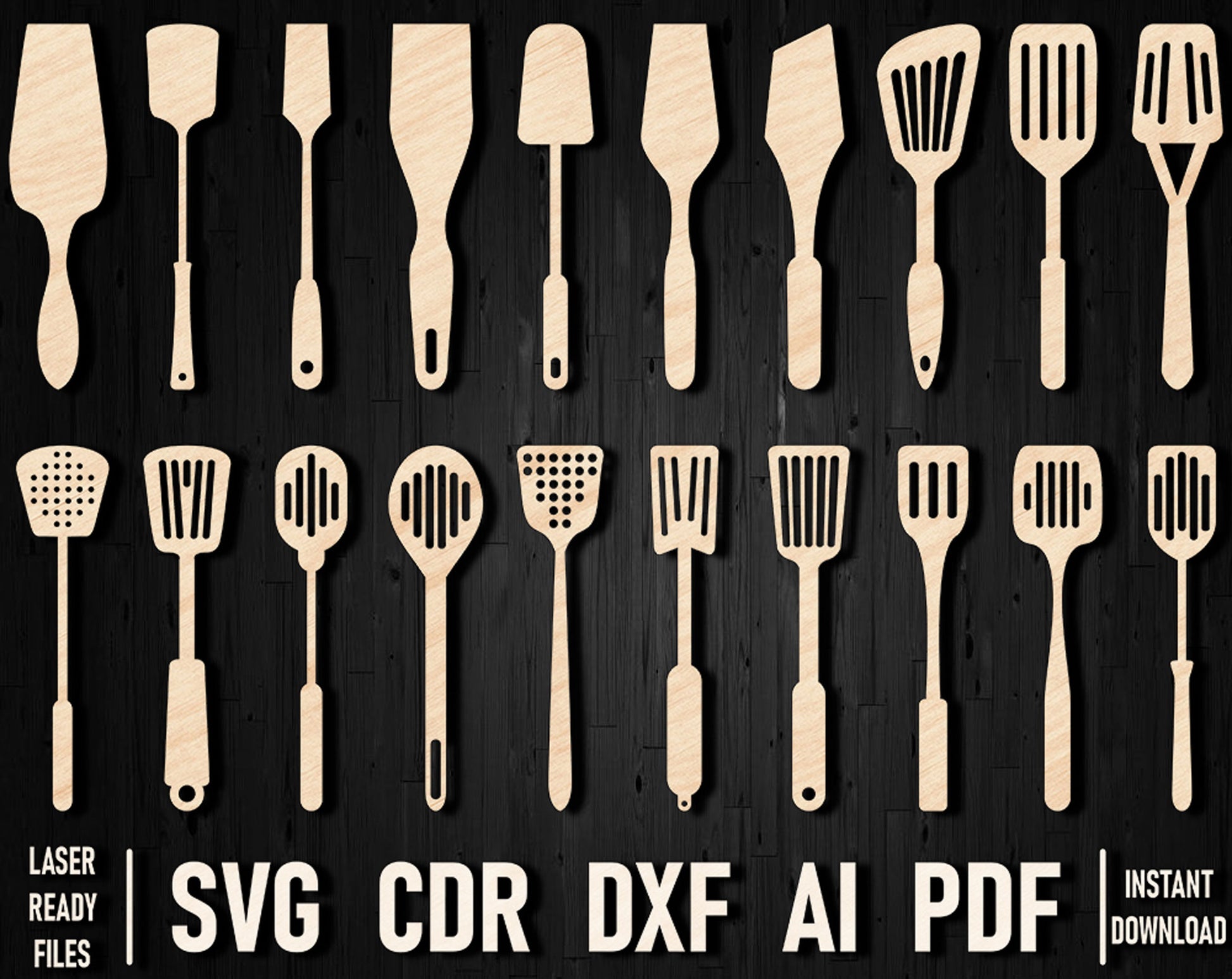 wooden spatula vector design