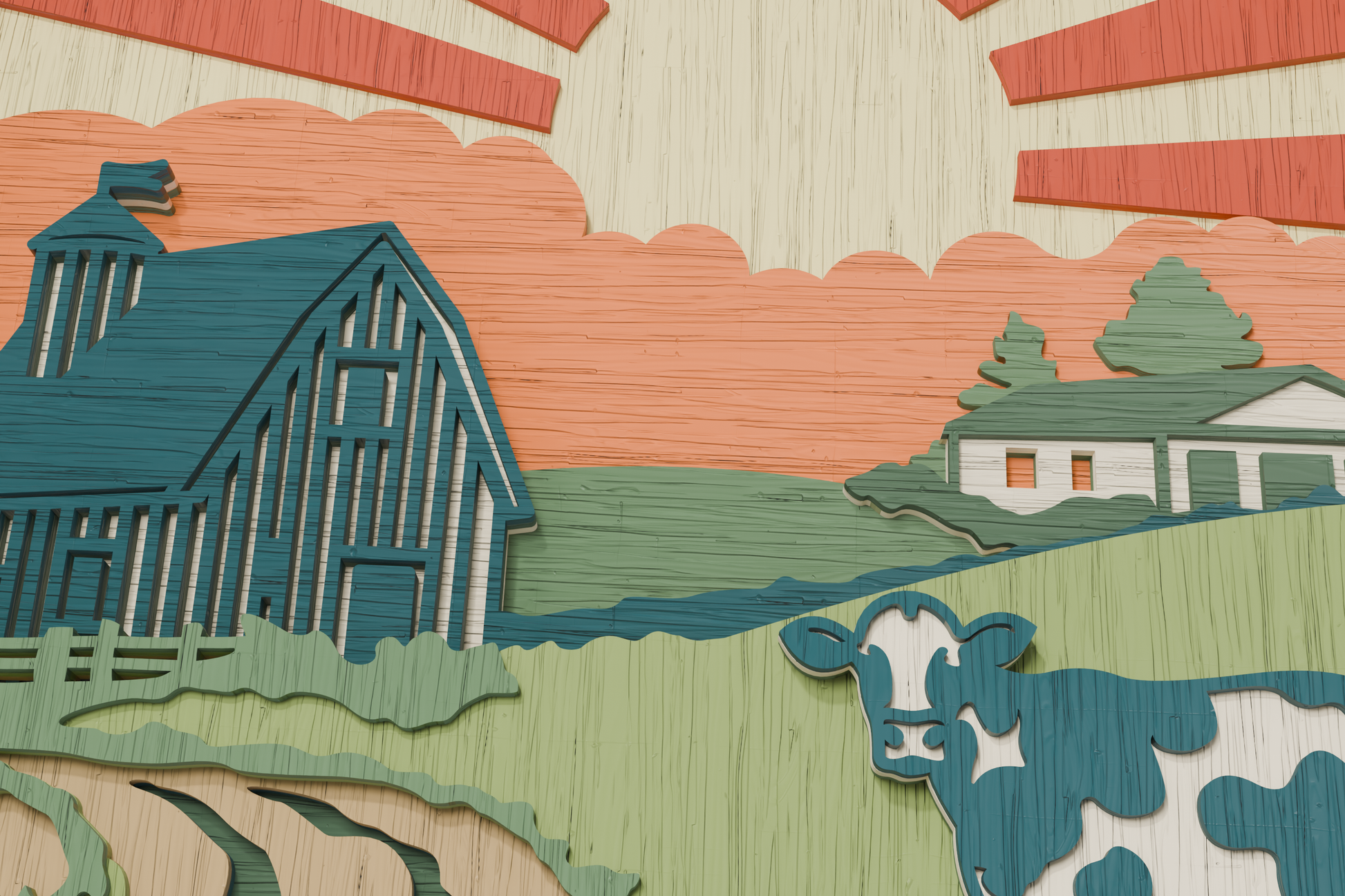 xTool-Laser-Cut-Cow-on-Farm-Multilayer