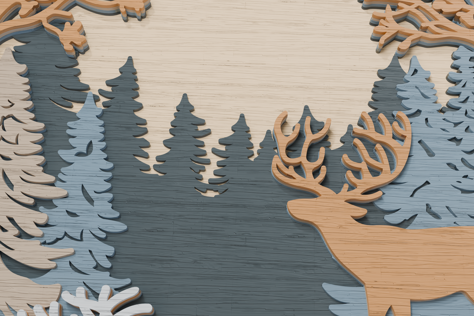 xTool-Laser-Cut-Deer-in-Forest-Multilayer