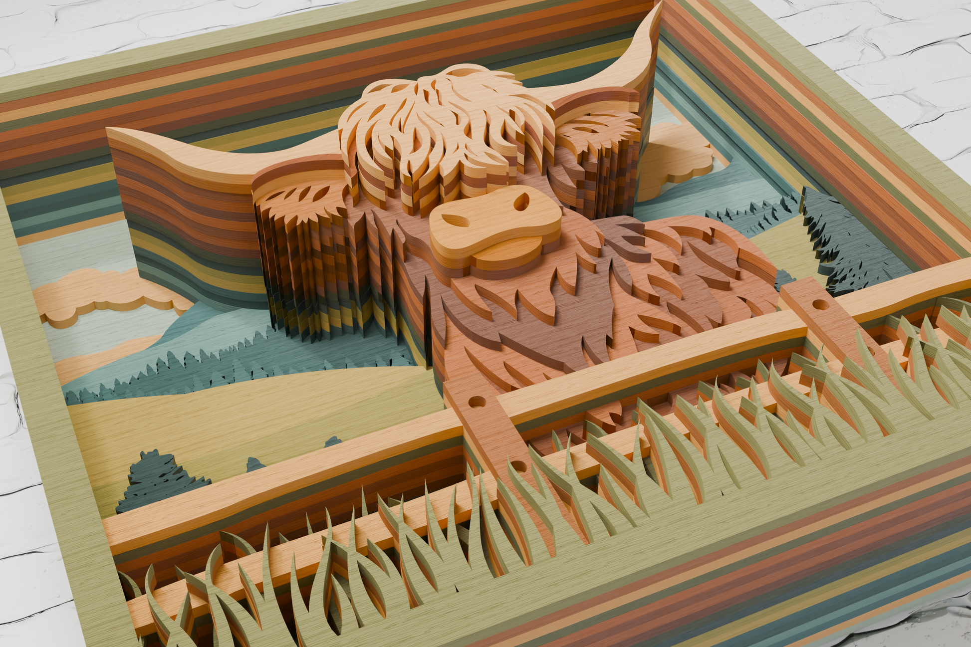 xTool-Laser-Cutting-File-Highland-Cow-3D
