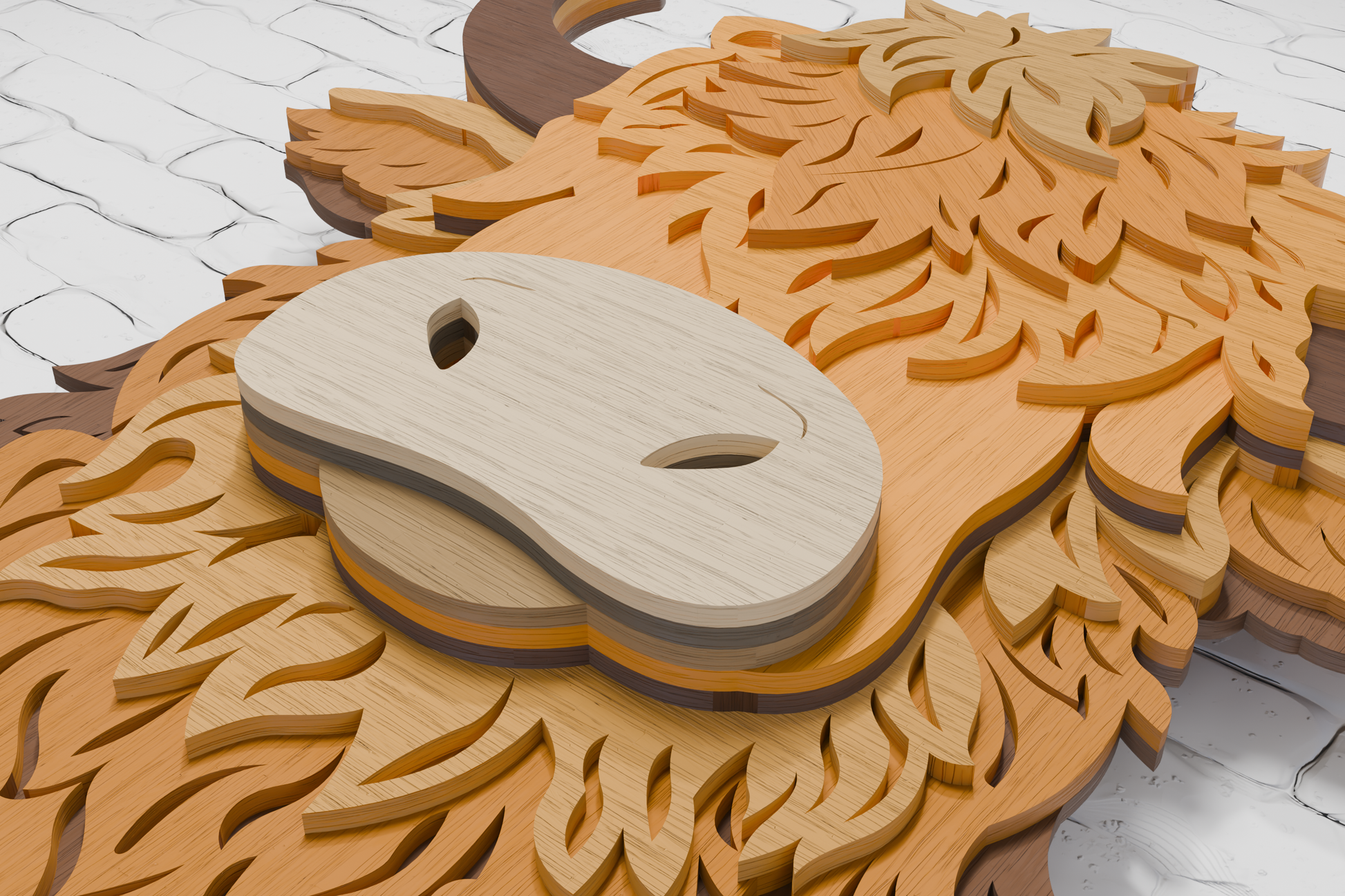 xTool Highland cow layered template

