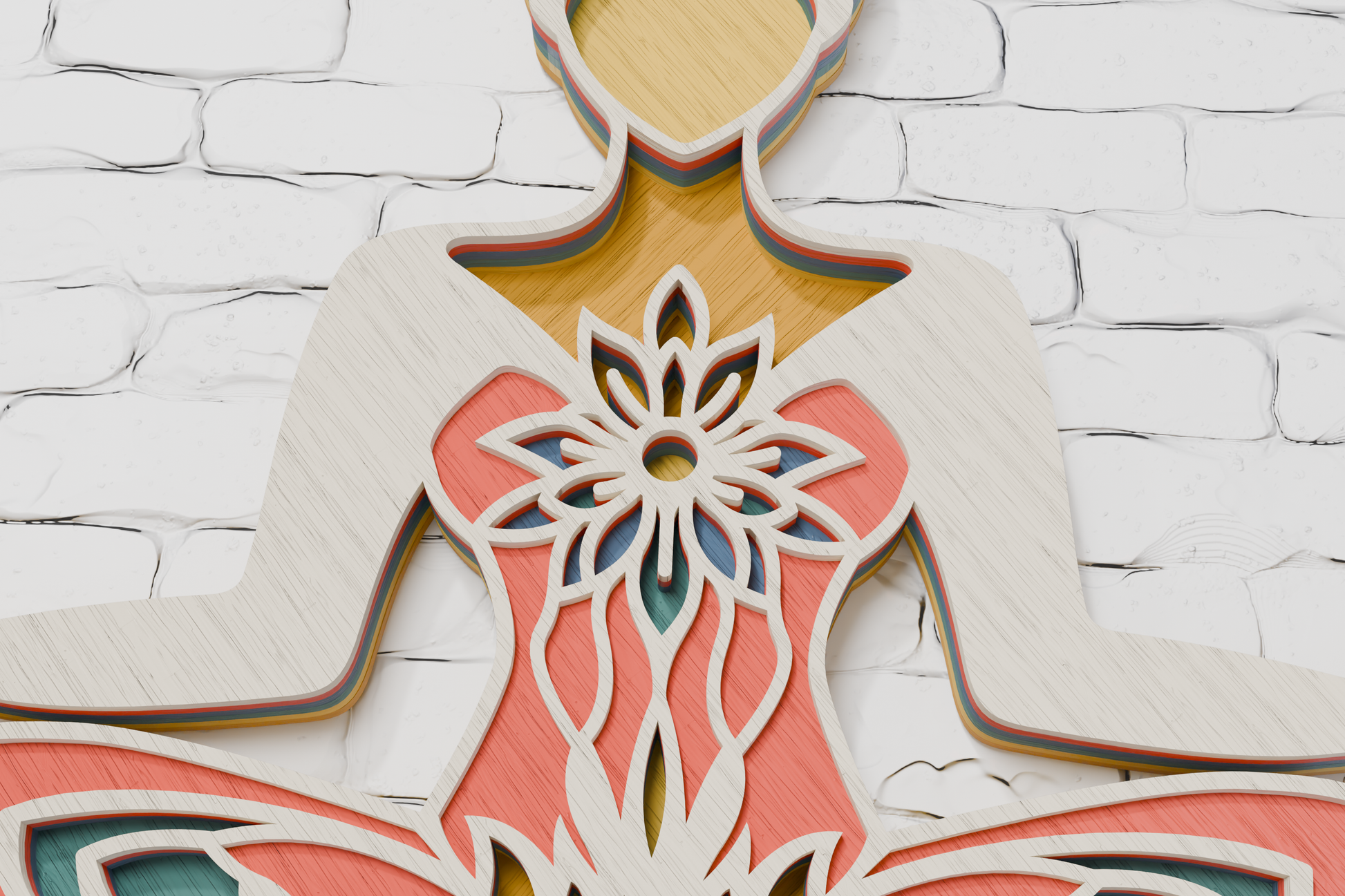 xTool lotus mandala yoga layered paper cut

