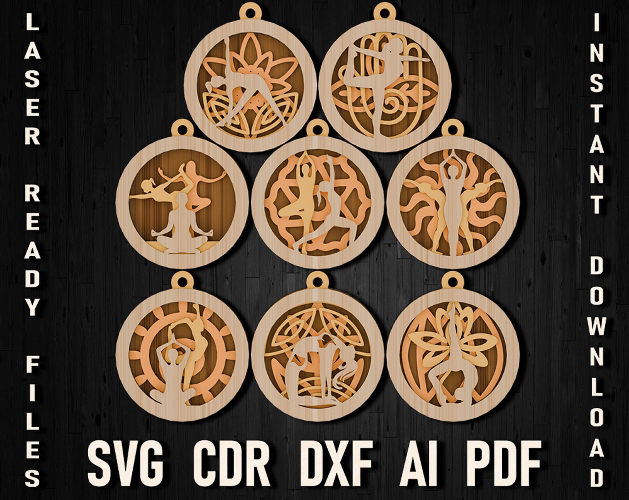 yoga laser cut digital svg files