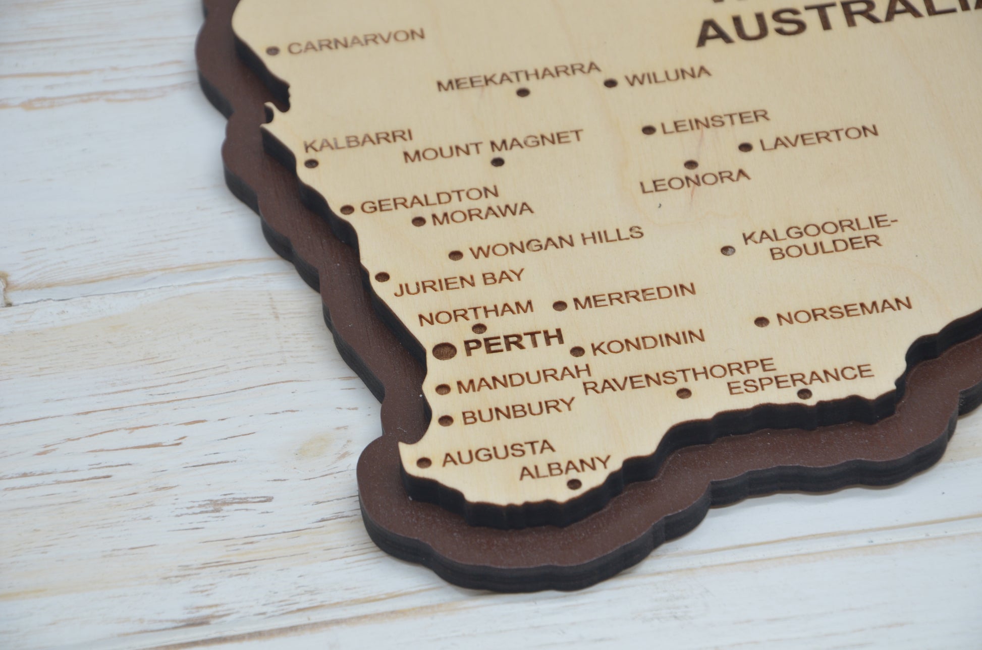 Australia States Svg Wooden Map