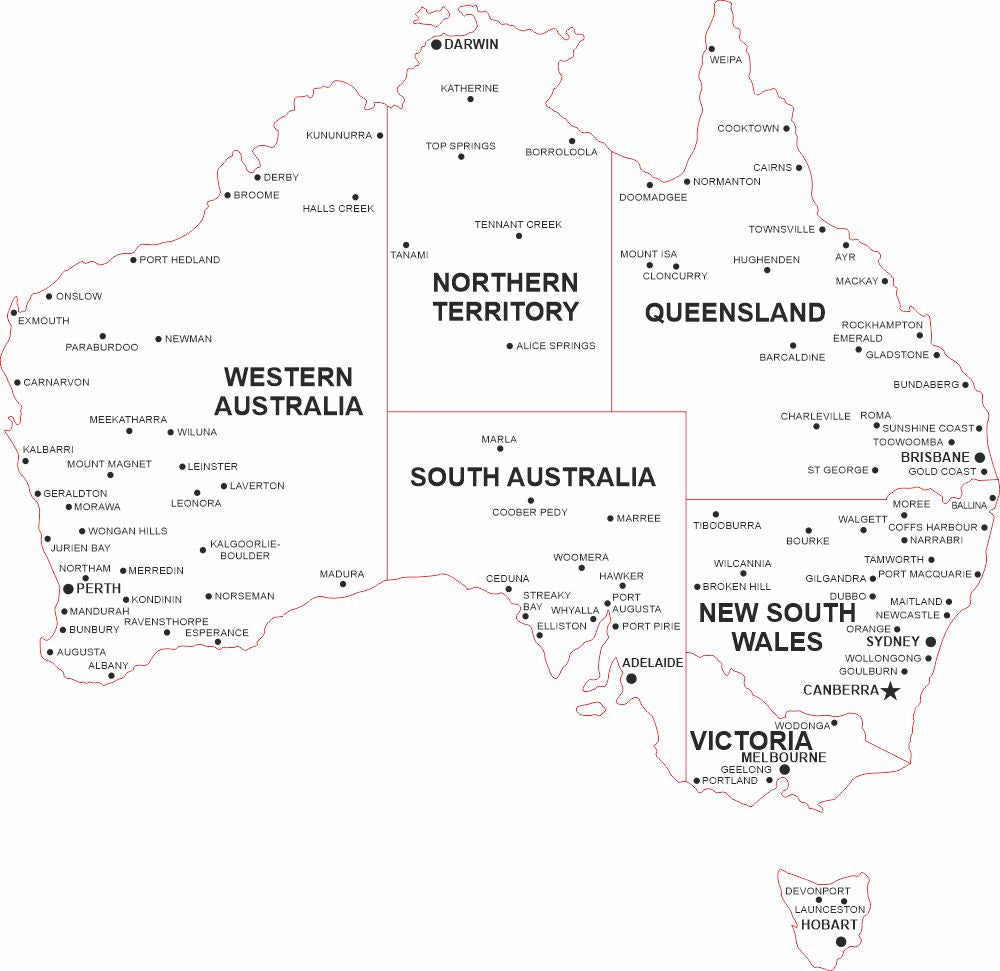 Australia Svg Map For Laser