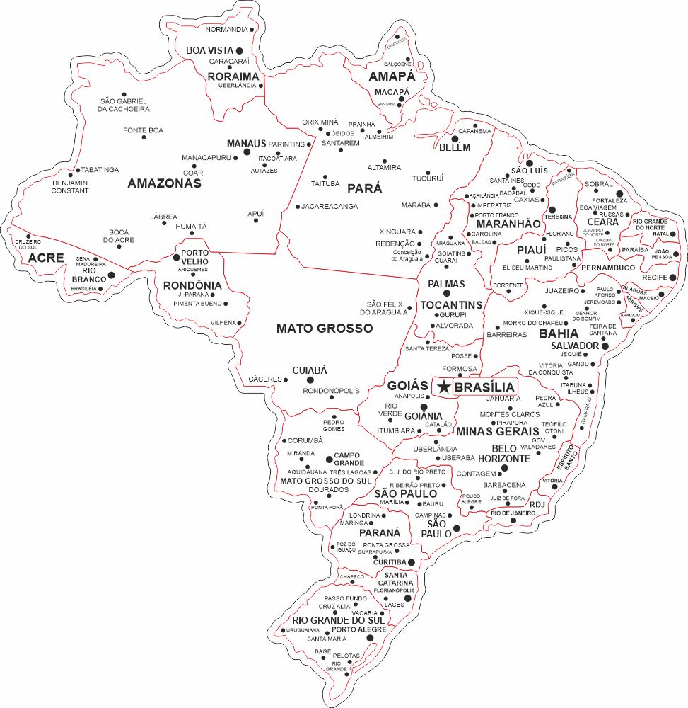 Brazil Map Svg File For Laser Cutting And Engraving