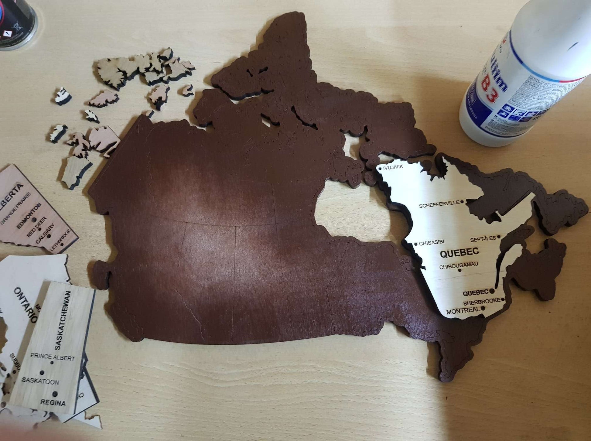 Canada Wooden Map