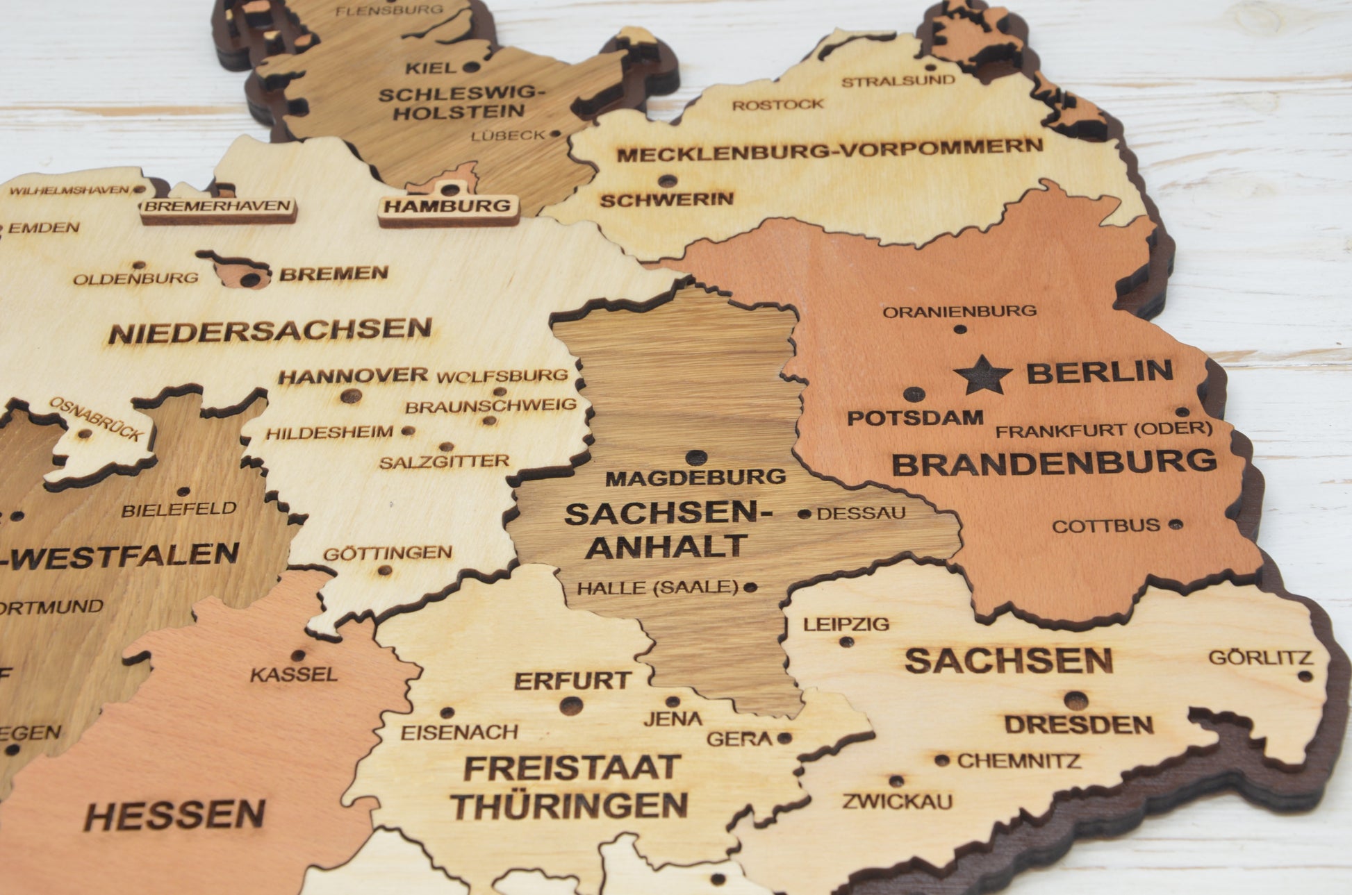 Deutschland Wooden Laser Map