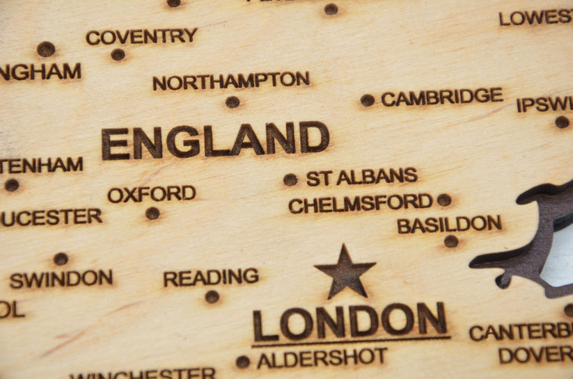 The United Kingdom Laser Engraiving Map