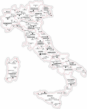 Italy Map Svg Laser cutting