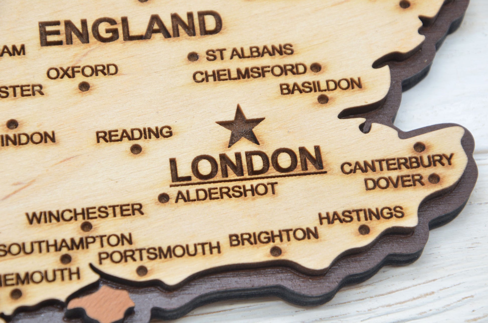 London wooden map