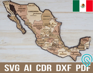 Mexico Map Laser Cutting