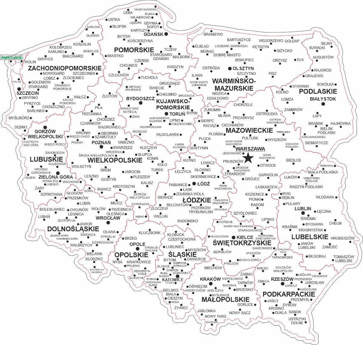 Poland Map Vector