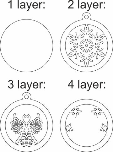 Christmas Multi Layer Svg Angel Ornament