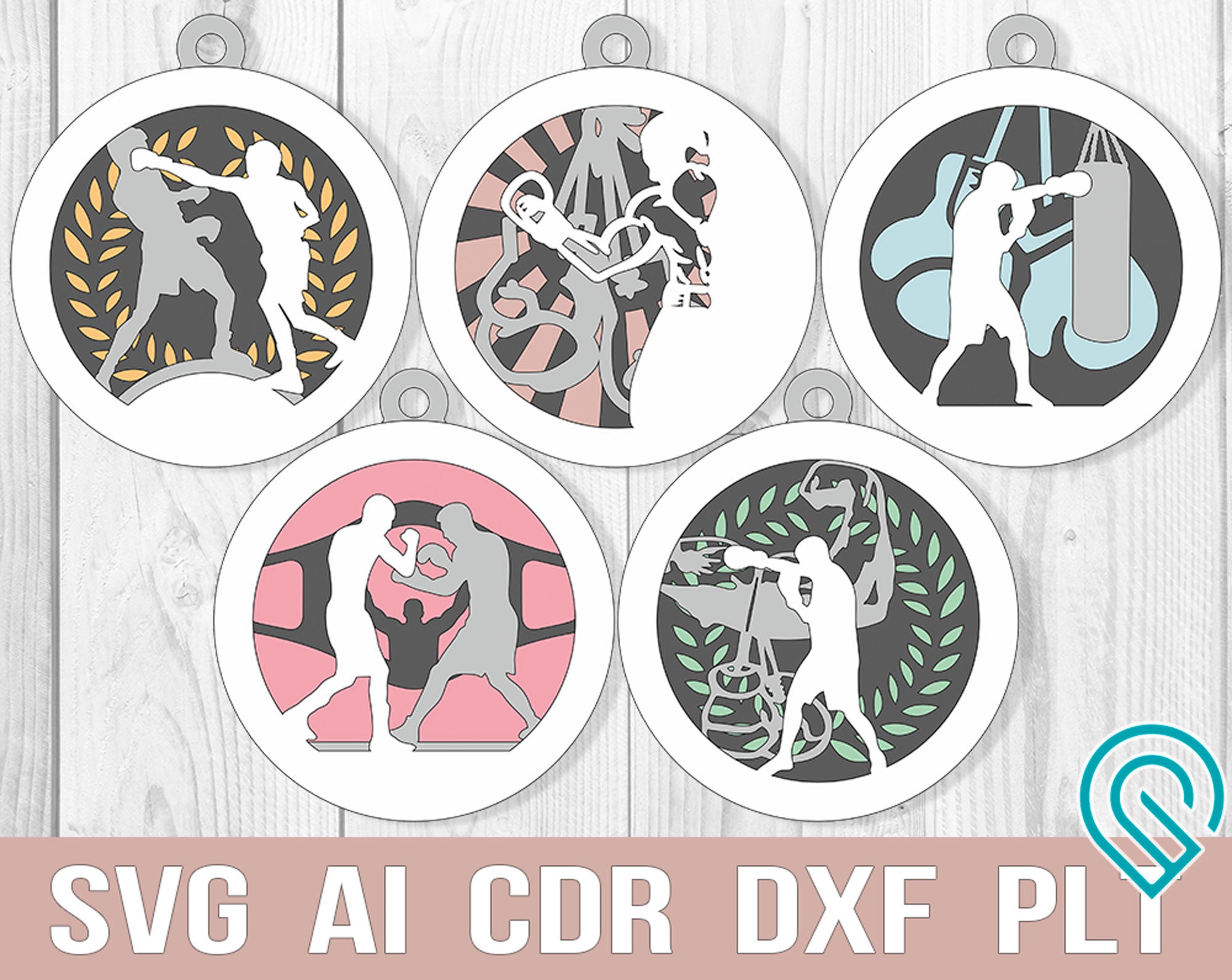 boxing christmas multi-layer svg ornaments for glowforge