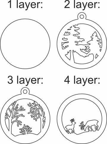 Christmas Deer Scene Svg Cutting Files For Glowforge