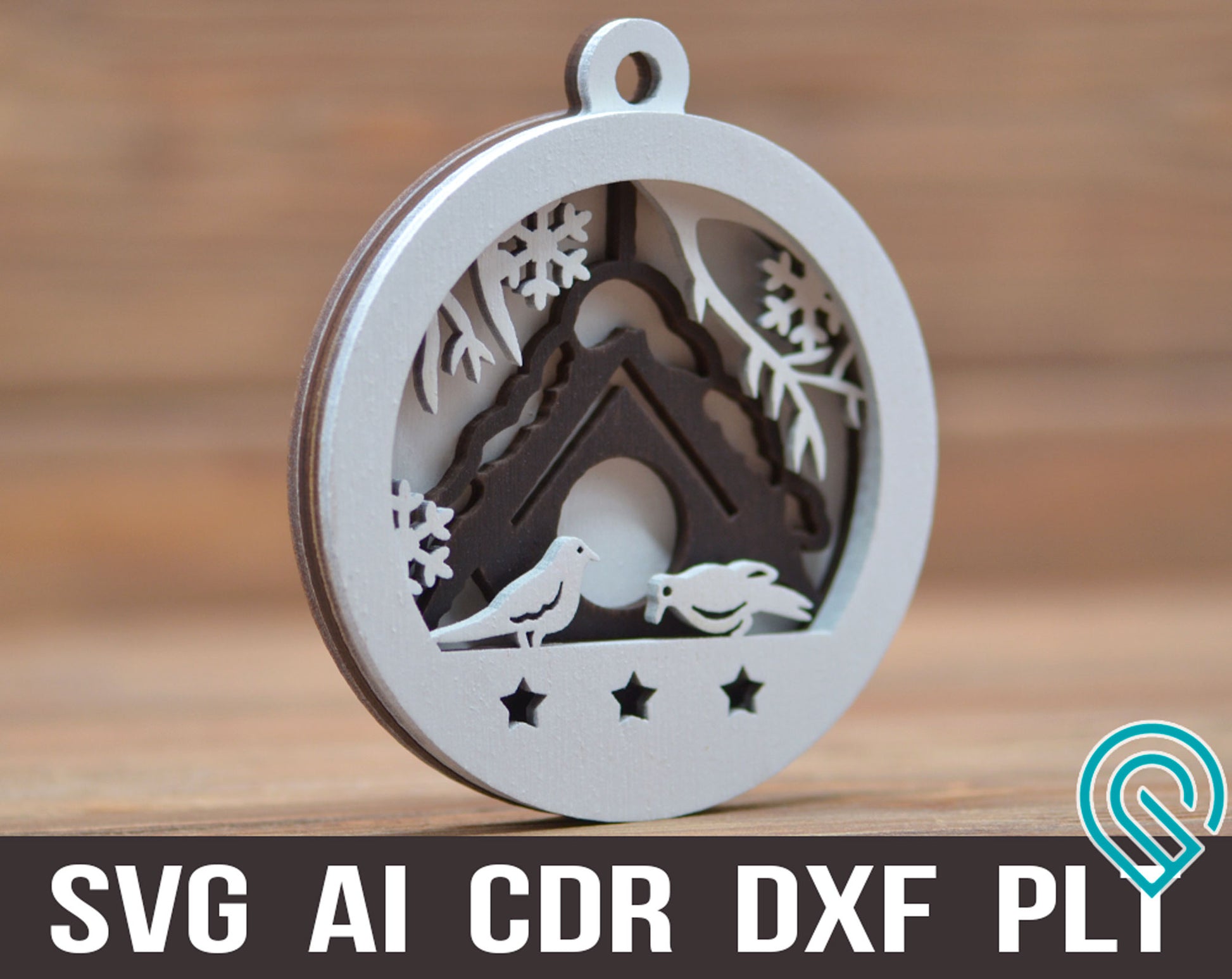 christmas bird feeder svg ball