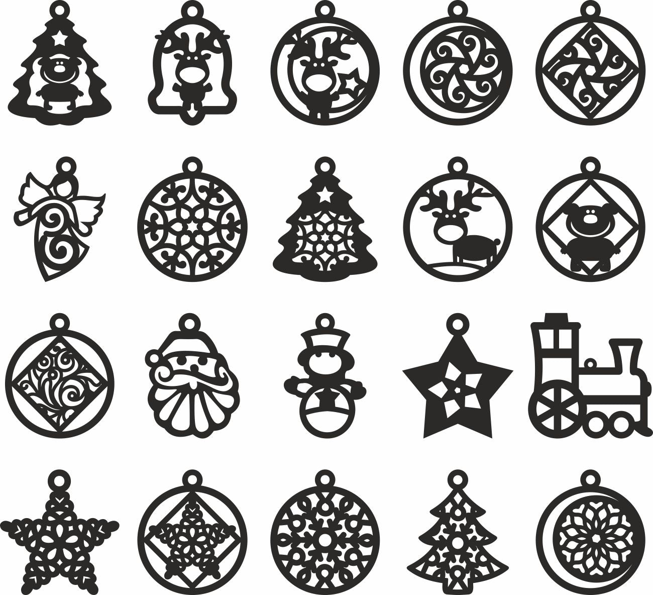 Christmas Tree Laser Cutting Svg Ornament