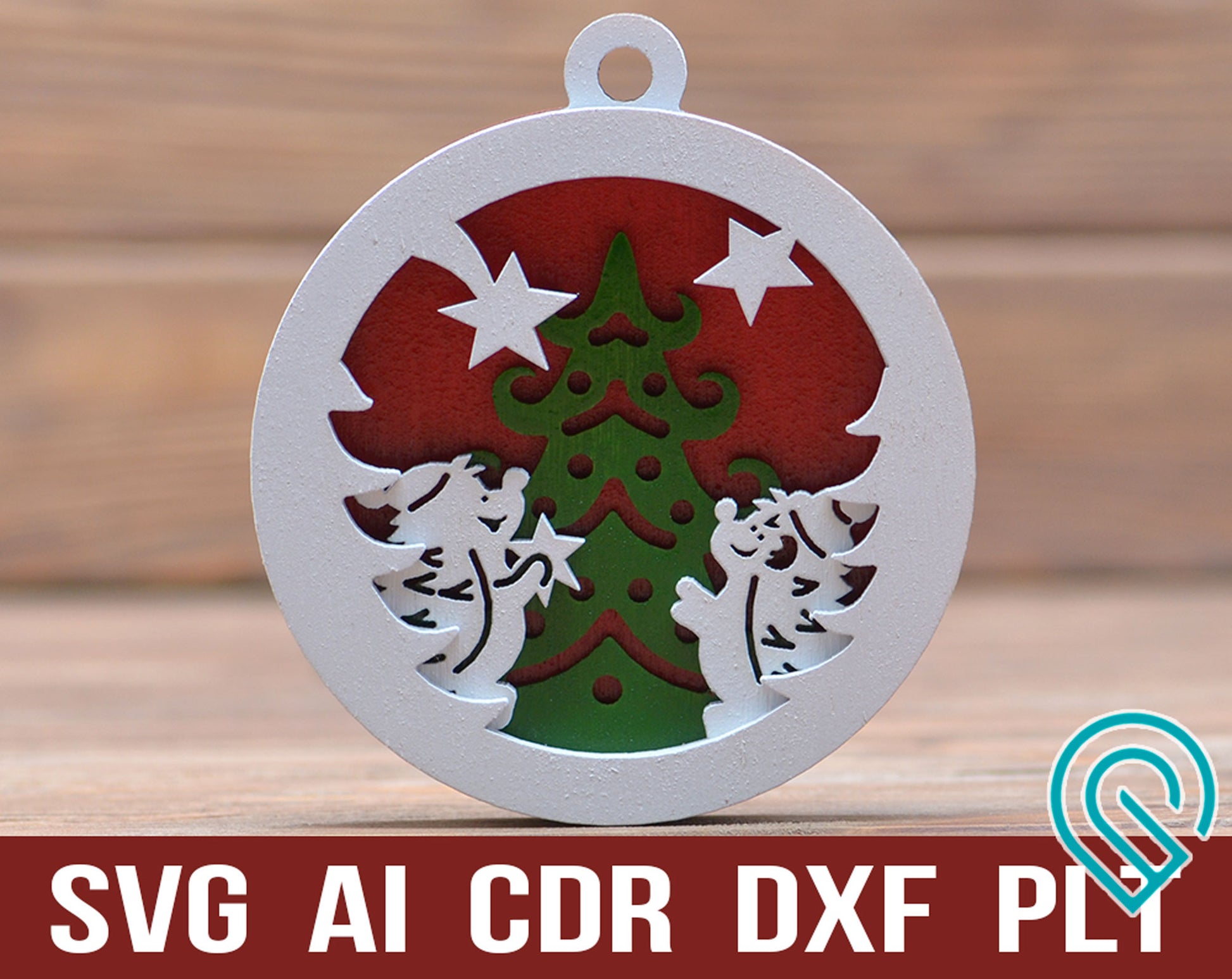 christmas multi layer glowforge cut files