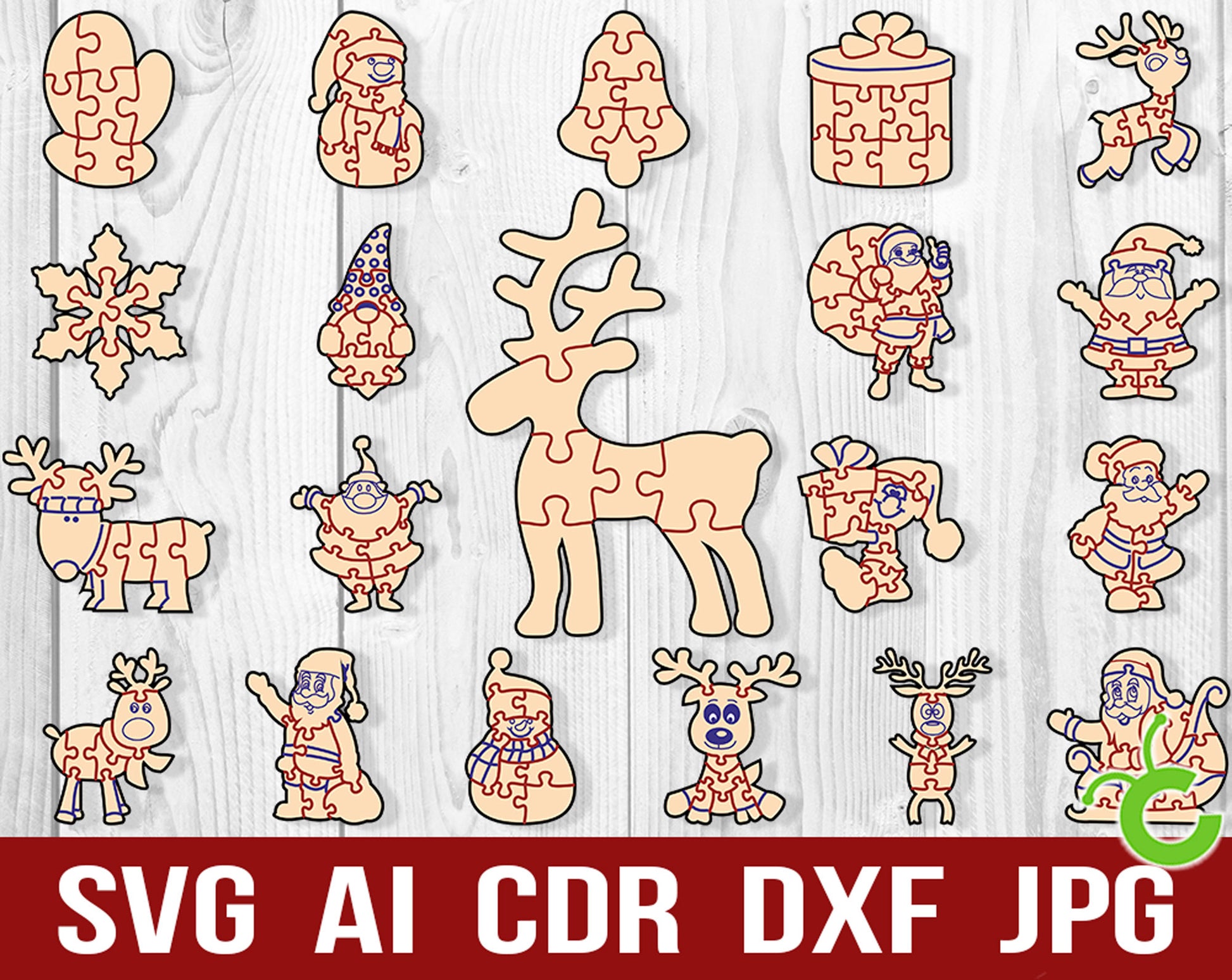 christmas puzzle svg