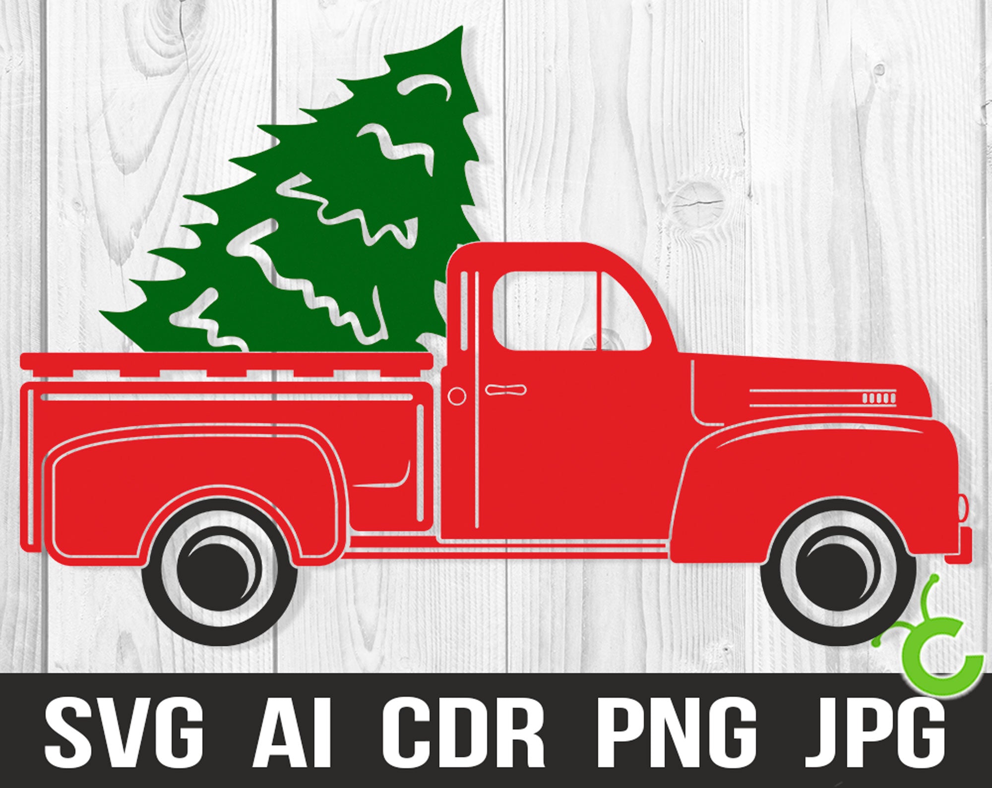 Christmas Truck With Christmas Tree Svg File