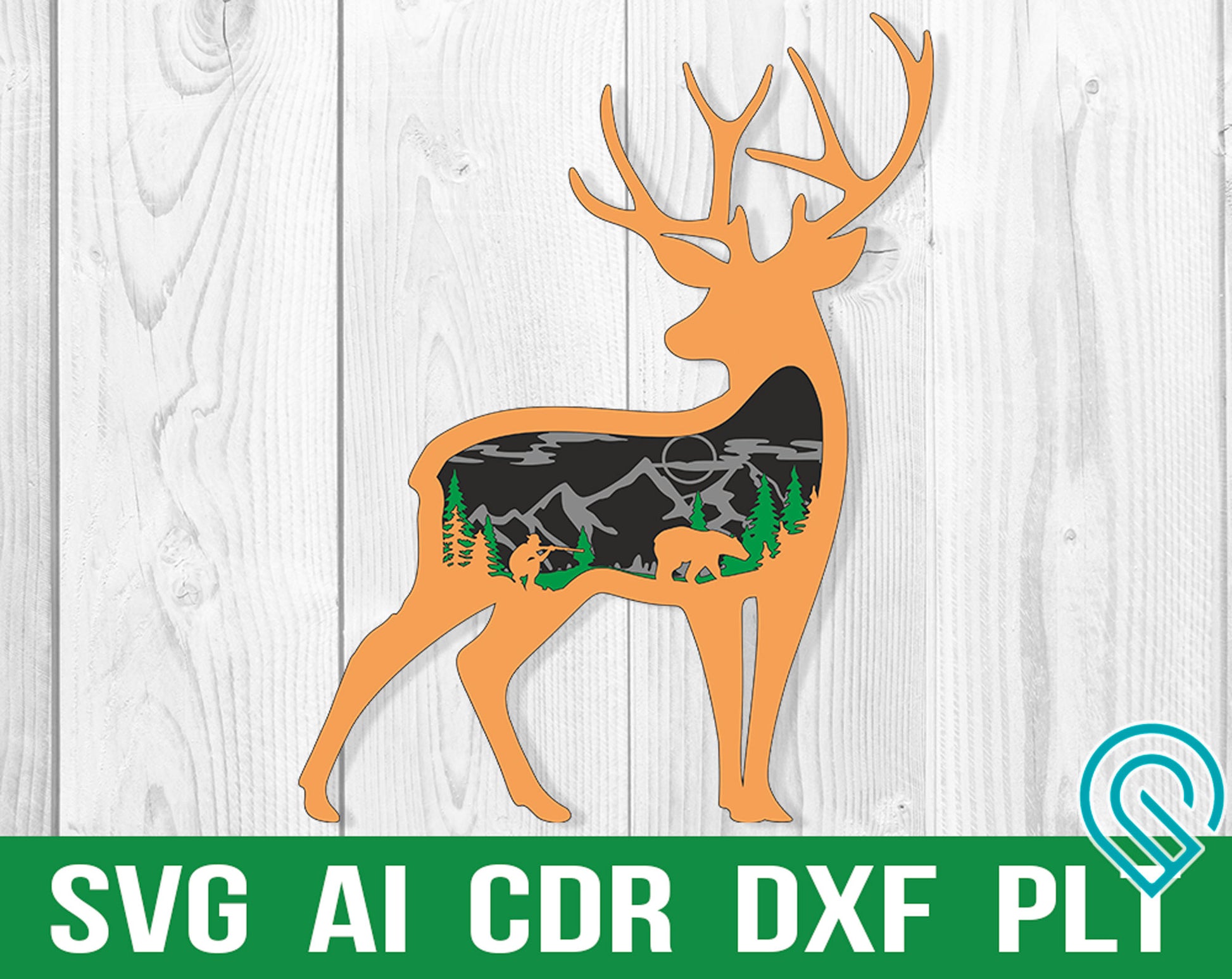deer and bear multilayer file for glowforge