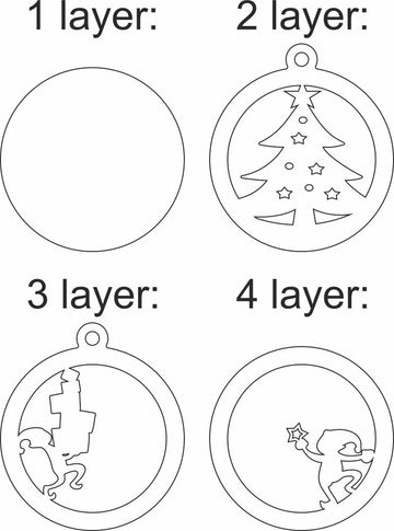 Christmas Elf Tree Decorations For Laser Cutting