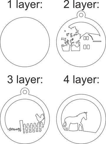 Farm House Christmas Toy Svg File For Laser Cutting