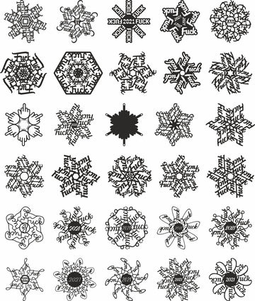 Fuckflake Svg Ornament Bundle Files For Laser Cutting And Silhouette