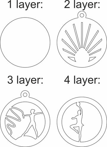 Rhythmic Gymnastics Svg Christmas Ornament For Glowforge