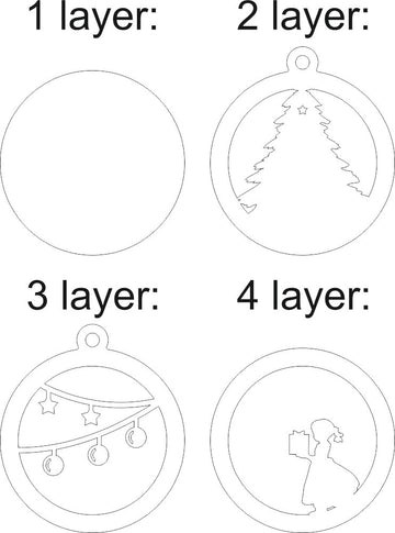 Holiday Laser Cut Wooden New Year Party Svg Ornament