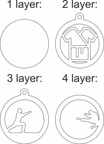 Karate Svg Christmas Ornament For Laser Cutting
