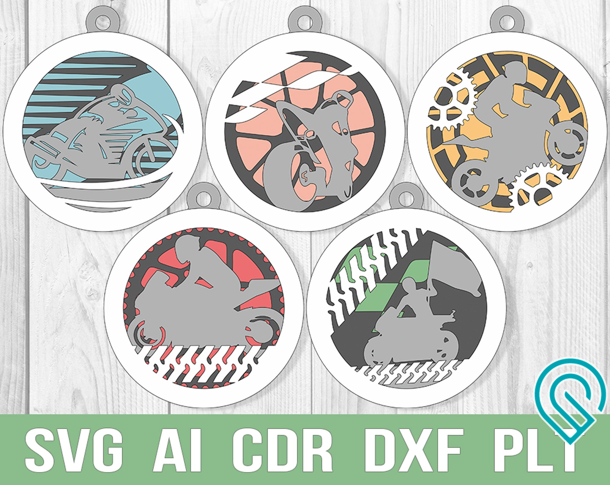 motorcycle racing christmas svg