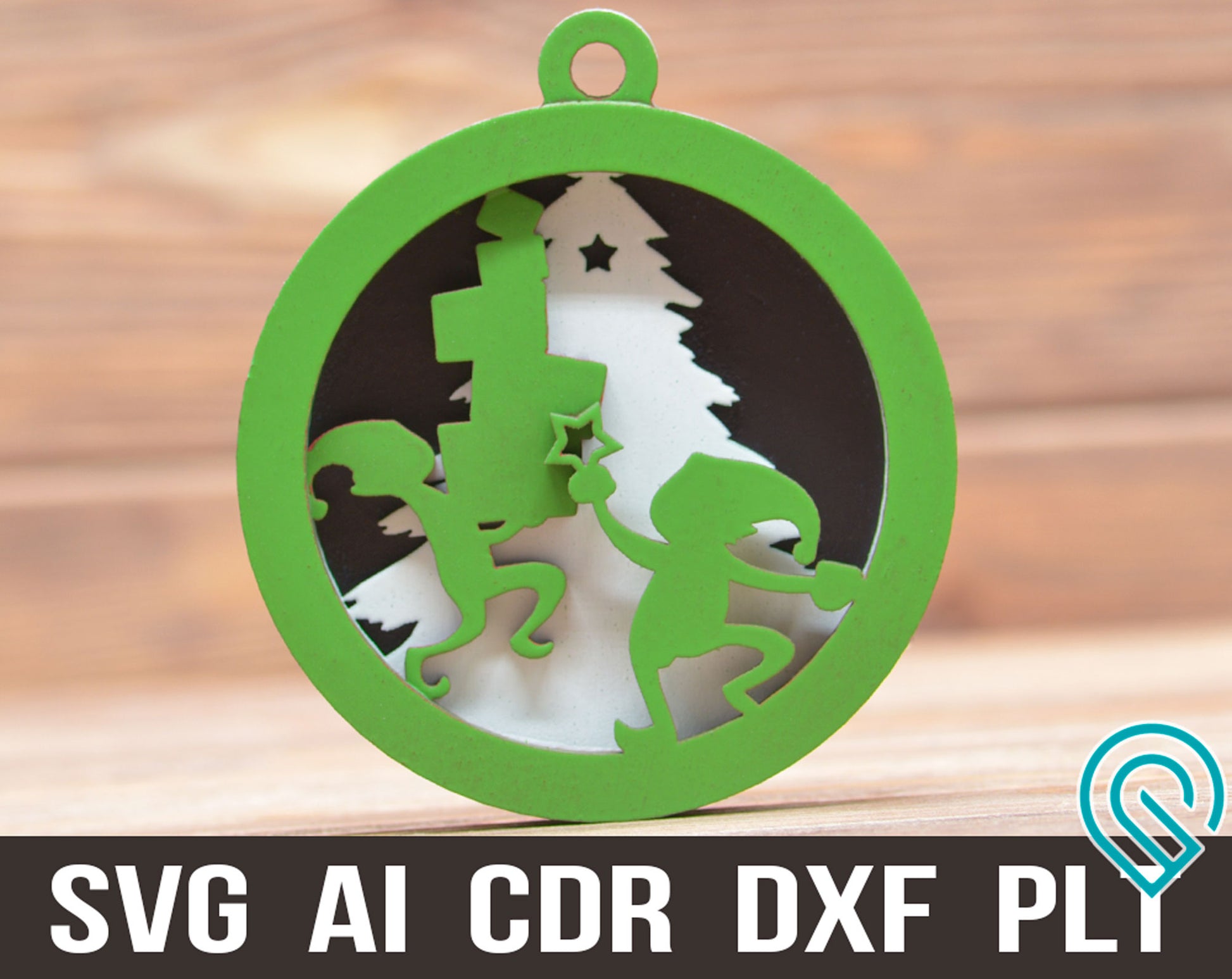 svg christmas elf tree decorations