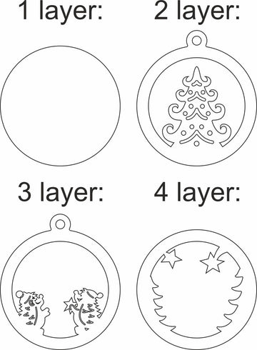 Christmas Tree Multi Layer Glowforge Cut Files