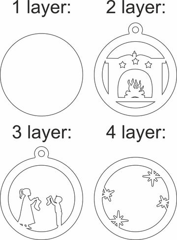 Christmas Fireplace Hanging Stocking Svg Multi Layer Laser Cut File